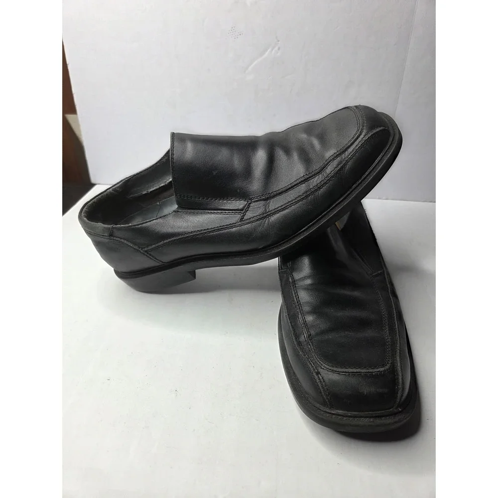 Dockers Mens Black Leather Slip On Square‎ Toe Dress Loafers 090-3184 Size 9M